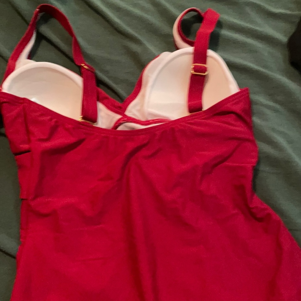 One piece red/Merlot bathing suit